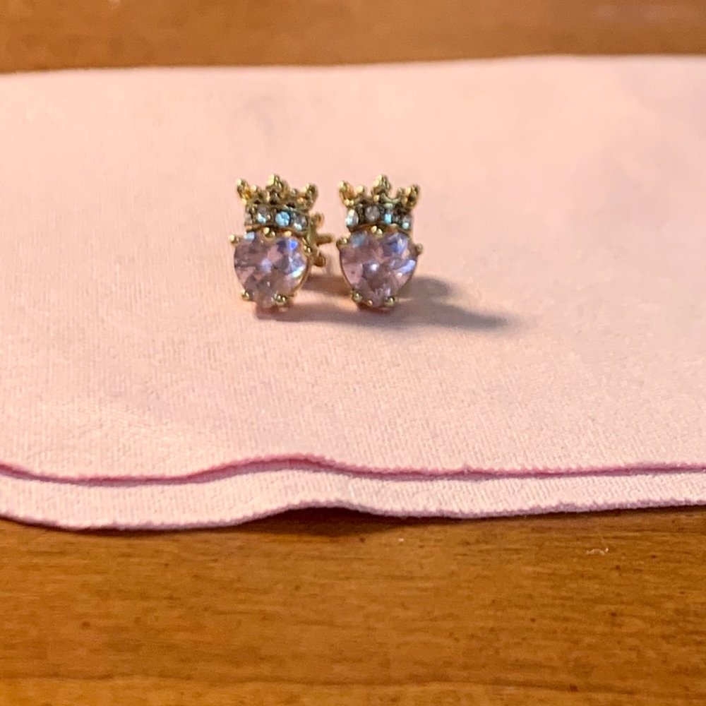 Juicy Couture Gold Heart Crown Earrings